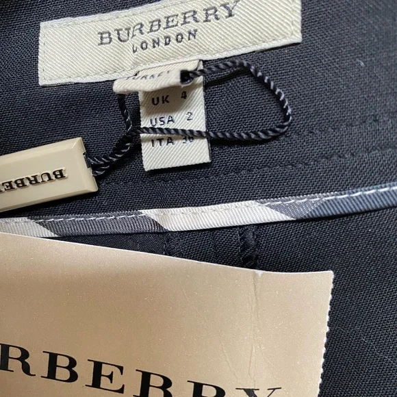 Burberry of London Black Wool Pants Size 2 - Picture 3 of 10